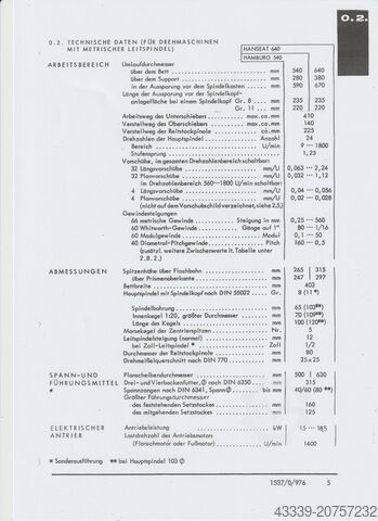 Leit-/Zugspindeldrehmaschine VDF HEIDENREICH & HARBECK 540 Hamburg