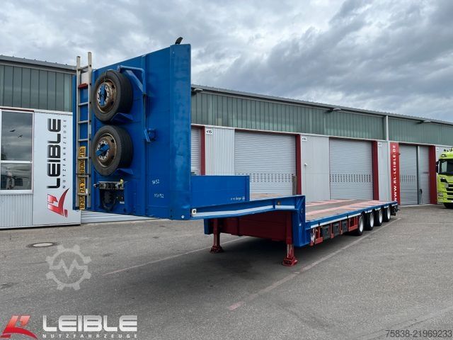 Low loader semitrailer MEUSBURGER MTS-4*48t Tieflader*3+4.Lenkachse*Ladehöhe 0,87