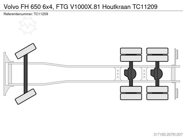 Holztransporter Volvo FH 650 6x4, FTG V1000X.81 Houtkraan