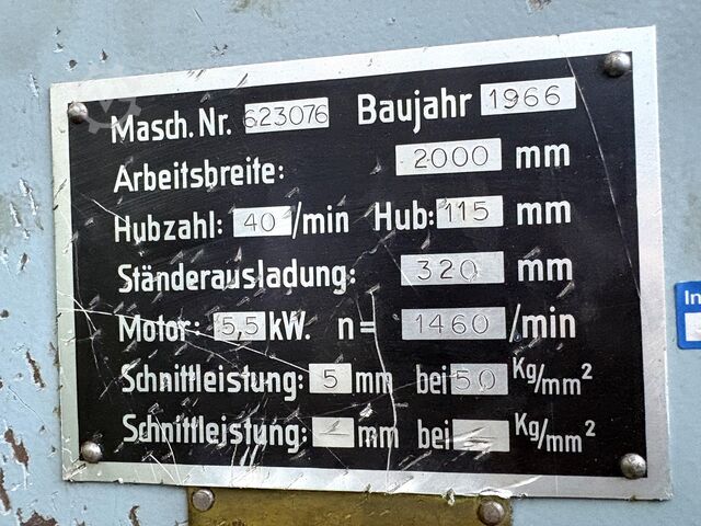 Hydraulic guillotine shear Fischer Tafelschere