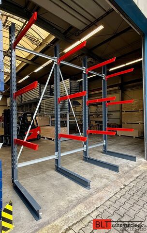 Cantilever racking, heavy-duty racking for long goods ca. 4 lfm. Kragarmregal H: 400cm ,Fuß +3 650 kg Belastung pro Arm , Langgutregal