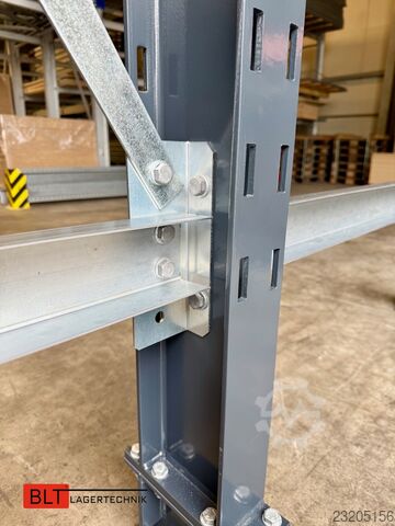 Cantilever racking, heavy-duty racking for long goods ca. 4 lfm. Kragarmregal H: 400cm ,Fuß +3 650 kg Belastung pro Arm , Langgutregal