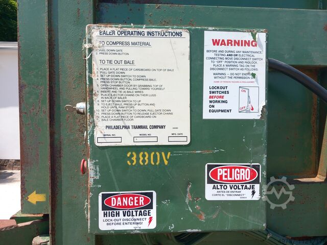 Vertikalballenpresse, Papierballenpresse Philadelphia  Tramrail  5000HD 30ton