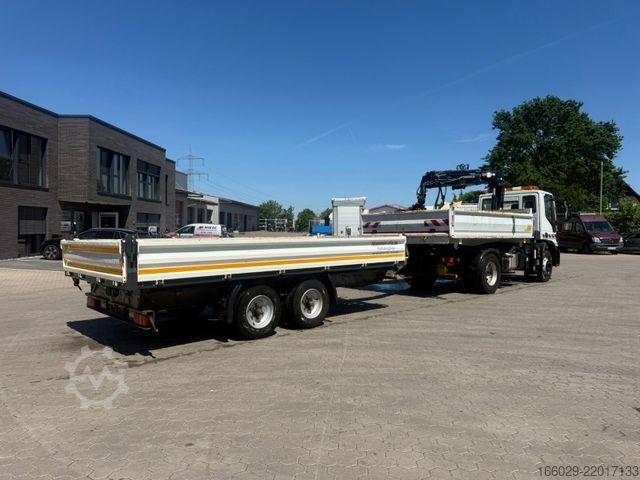Three-sided tipper truck IVECO 140E250 Kipper mit HIAB Kran inklusive Anhänger