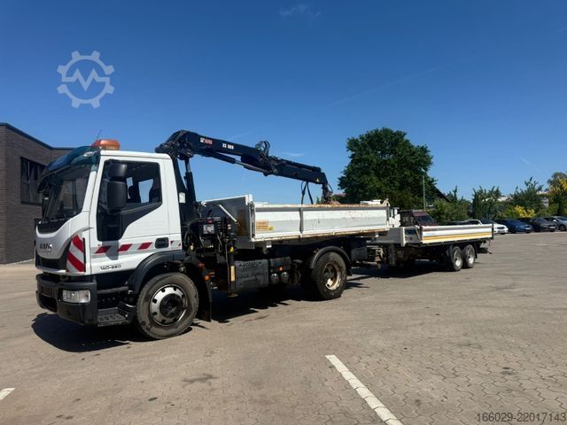 Tipper truck IVECO 140E250 Kipper mit HIAB Kran inklusive Anhänger