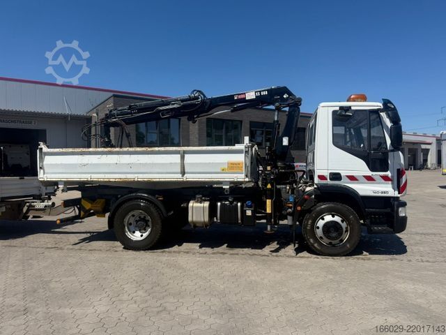 Tipper truck IVECO 140E250 Kipper mit HIAB Kran inklusive Anhänger