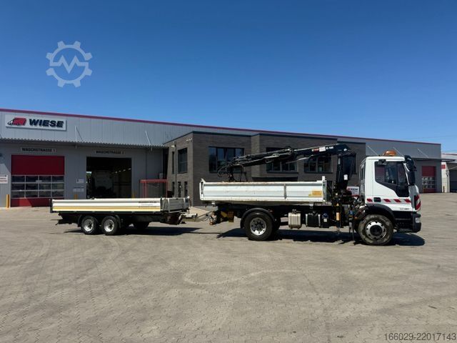Tipper truck IVECO 140E250 Kipper mit HIAB Kran inklusive Anhänger