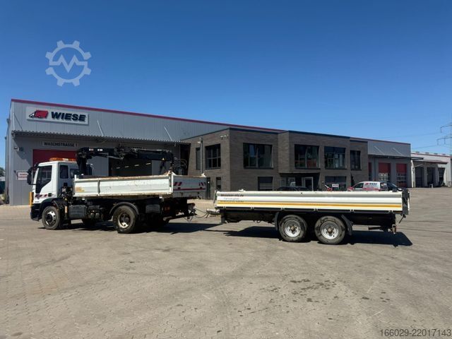 Tipper truck IVECO 140E250 Kipper mit HIAB Kran inklusive Anhänger