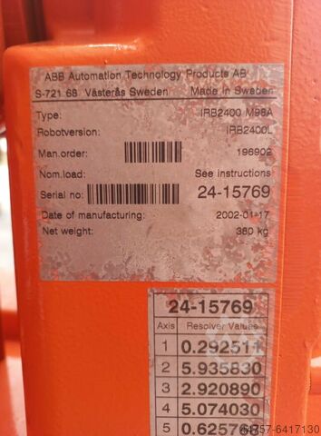 ROBOT IRB240 M98A IRB2400L