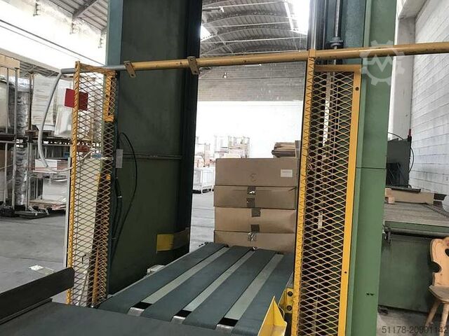 Packaging line for boxes of dismantled beds or similar products