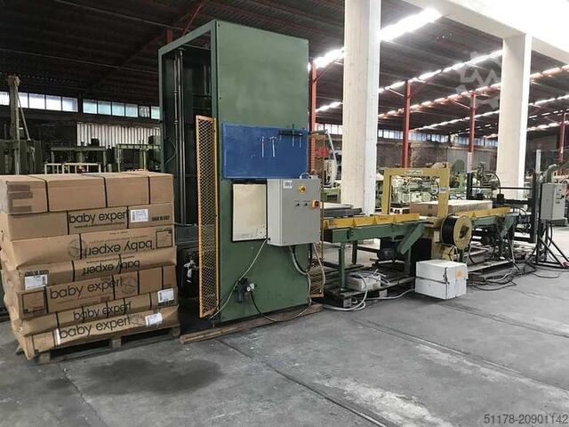 Packaging line for boxes of dismantled beds or similar products