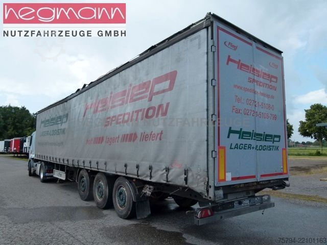 Open semitrailer with tarp FLIEGL SDS 390, BPW-Scheibenbremse, Liftachse, Coil, DE
