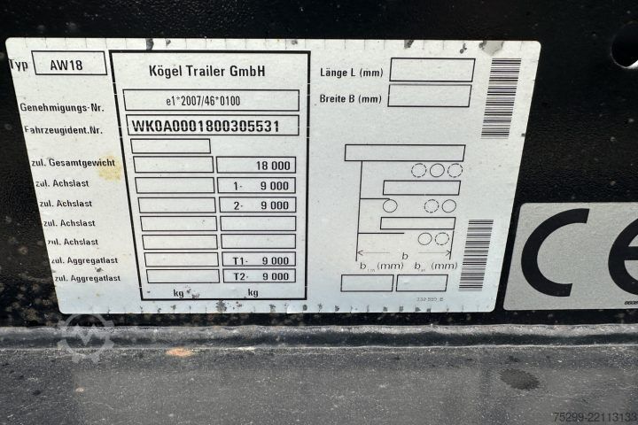 Swap chassis trailer  AW18-19.5 Containeranhänger