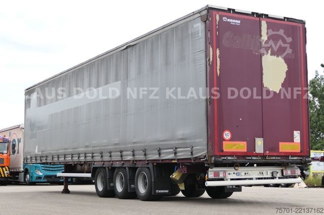 Open semitrailer with tarp KRONE SD Pritsche Plane XL MegaLiner Edscha Bordwände