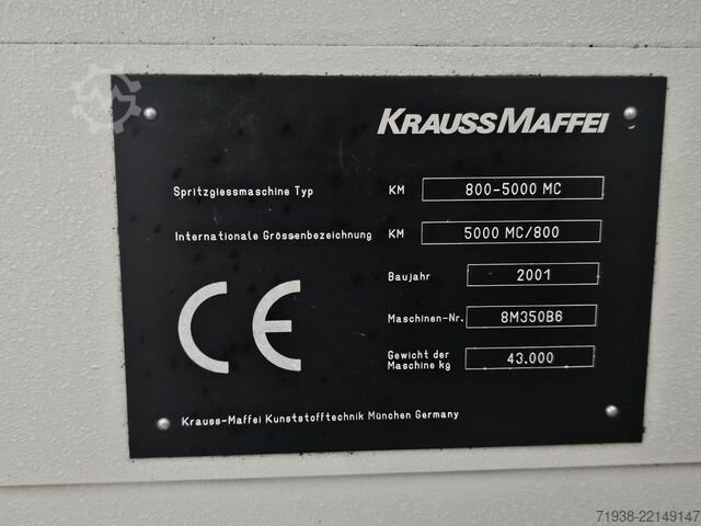 Injection molding machine Krauss Maffei KM 800-5000 MC