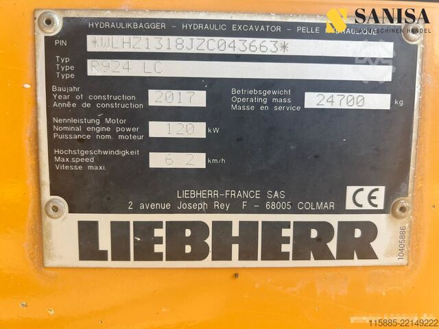 Chain excavator LIEBER R924 LC ZSA/Zusatzhydraulik/Klima/2017