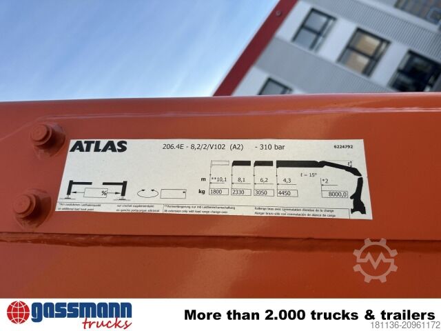 Tipper truck Iveco X-Way AD300X46Z 6x4 mit Kran Atlas AK 206.4E-A2,