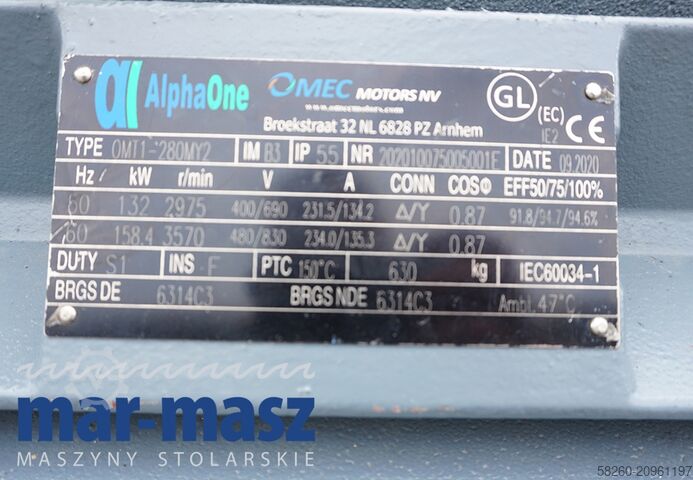 Electric motor AlphaOne OMT-1 280MY2 132 KW