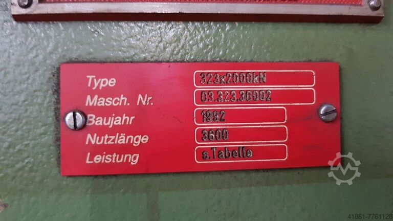 CNC press brake LOTZE 323.3500 x 2000 kN