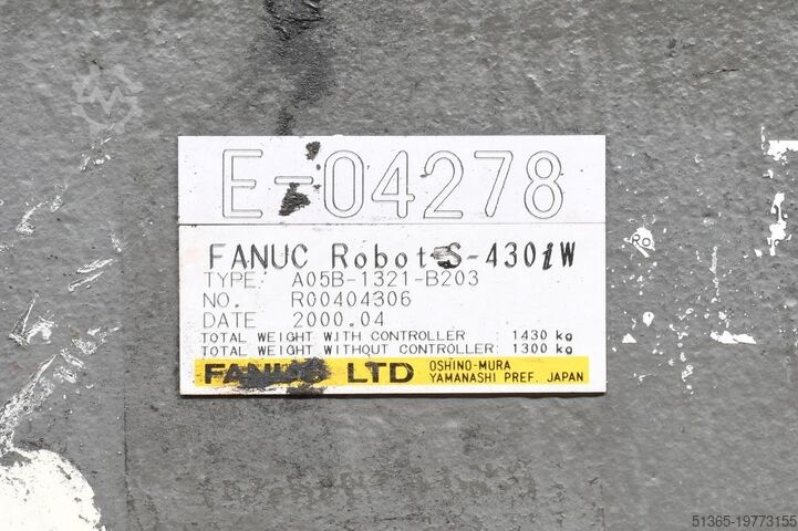 Robot with control unit, panel & cables FANUC S-430iW, R-J3