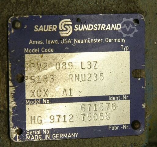 Hydraulikpumpe Sauer Sundstrand SPV2 089 L3Z