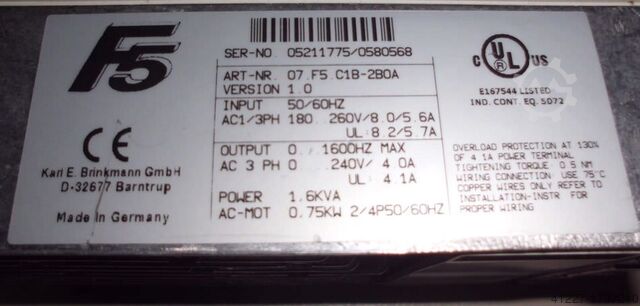 Frequenzumrichter 0,75 kW KEB F5 M1LB2 30A B 13