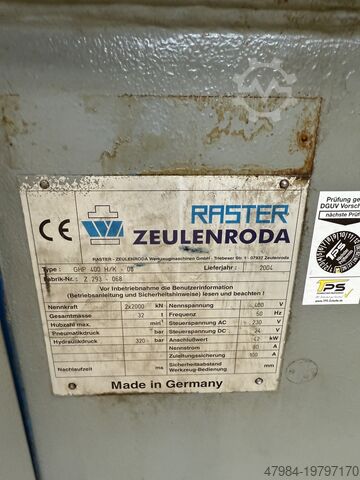 Werkzeugprobierpresse RASTER ZEULENRODA GHP 400 H/K-08