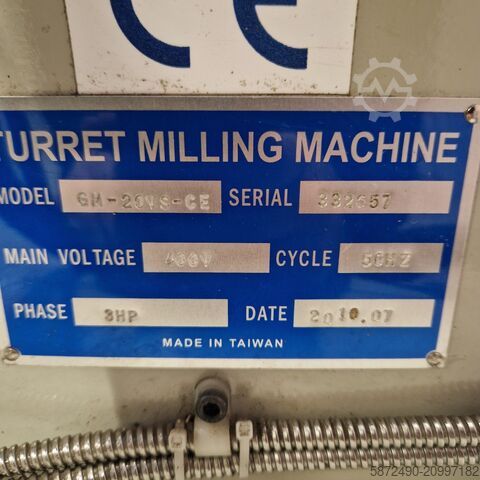 Tool milling machine Golden Mill GM 20-VS-CE