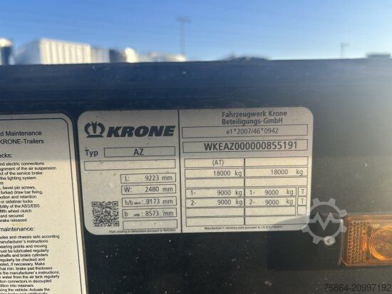 Swap chassis trailer KRONE MAXI LAFETTE, BPW ACHSEN