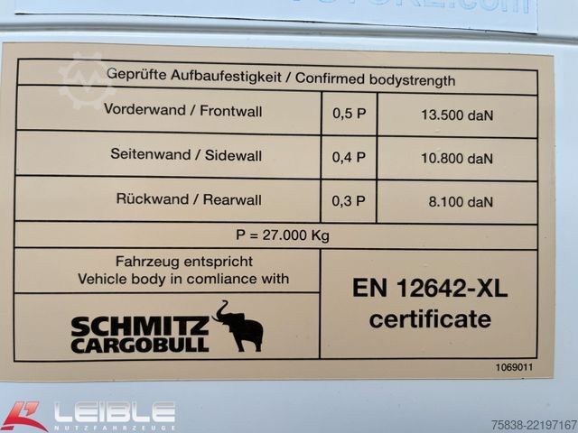 Open semitrailer with tarp SCHMITZ CARGOBULL SCS 24XLight*RSAB*Zertifikat Code XL*Getränke*