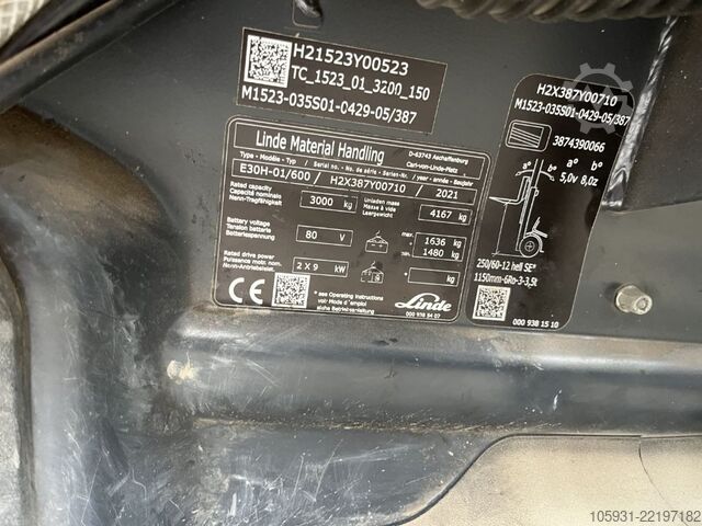 Elektro 4 Rad-Stapler Linde E30H-01/600
