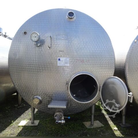 10000 Liter liegender Rührwerksbehälter aus V2A mit Propellerrührwerk  K0129