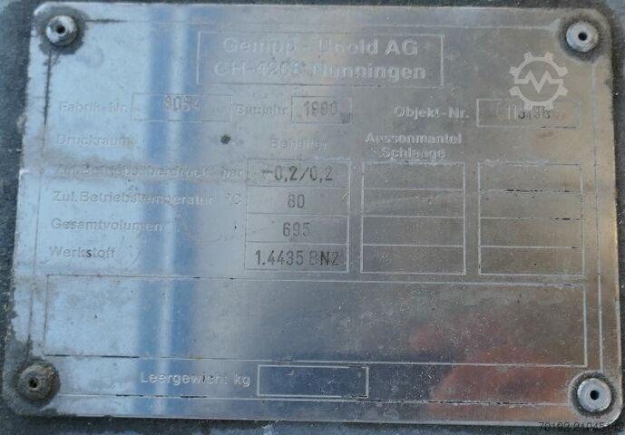 695 Liter fahrbarer Konuscontainer aus V4A Gempp & Unold AG 9781