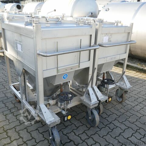 670 Liter fahrbarer Konuscontainer aus V4A Stöcklin 9775