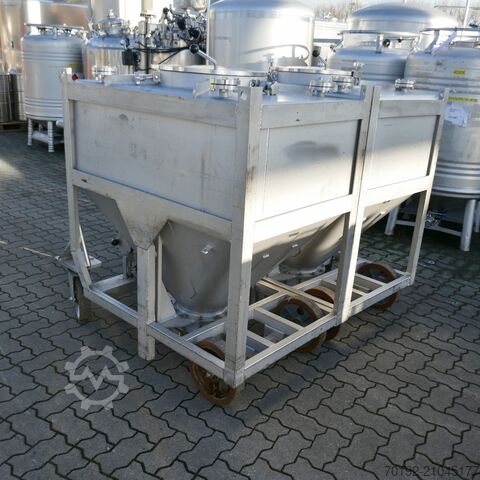 670 Liter fahrbarer Konuscontainer aus V4A Stöcklin 9775