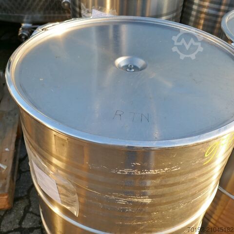 200 liter bung drum made of V4A (stainless steel) with clamping ring and lid  9774