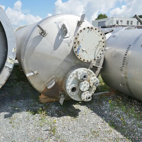 19,000 liter storage tank made of V4A stainless steel with lateral agitator flange Metkon AG K0114