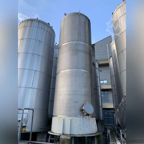 19,000 liter storage tank made of V4A stainless steel with lateral agitator flange Metkon AG K0114
