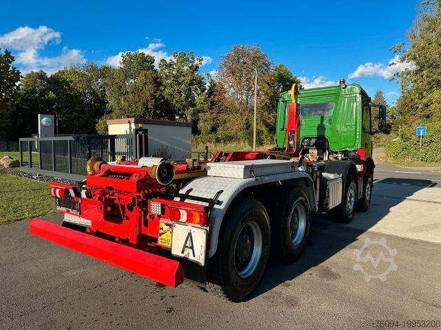 Roll-off tipper truck MERCEDES-BENZ Arocs 4246 8x4 Abrollkipper Schub/Knickhaken AHK