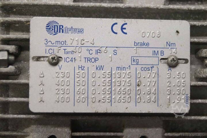 Gear motor 0.55 kW 183 rpm Motovario NHRV/ 040  71C-4
