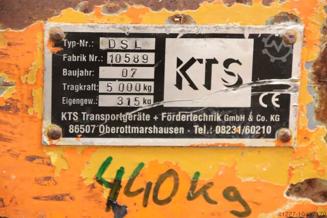 Heavy-duty transport trolley 5 tons KTS DSL 2000/1115/H610 mm