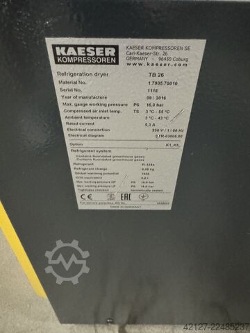 Compressed air refrigeration dryer in excellent condition Kaeser TB 26
