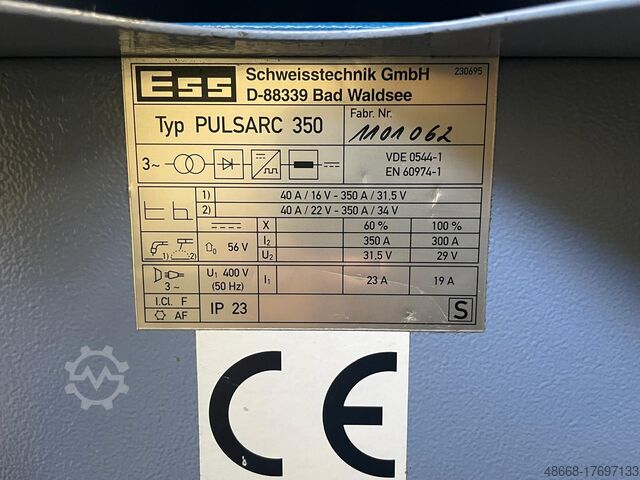 Schweißgerät Schweißanlage ESS Pulsarc 350 ESS DVK 400