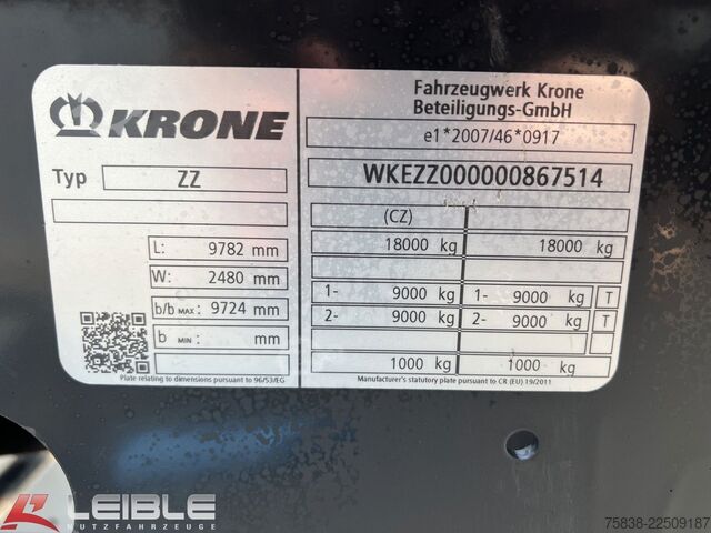Swap chassis trailer KRONE ZZ*BDF Tandem Lafette*BPW Achsen*HU 05.2027*