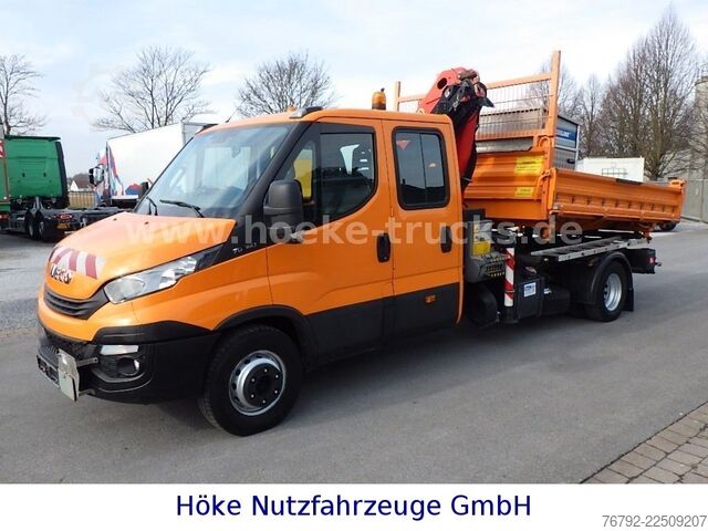 Dreiseitenkipper IVECO 70 C 18 DoKa/Kipper/Palfinger Kran/Greifer/2xAHK