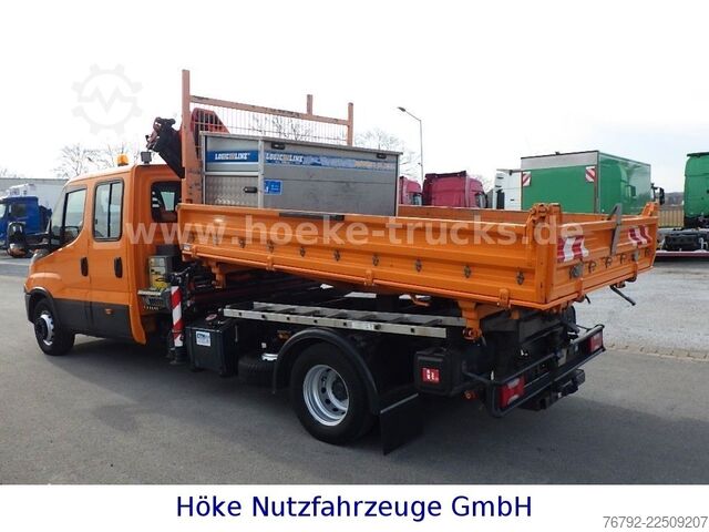 Dreiseitenkipper IVECO 70 C 18 DoKa/Kipper/Palfinger Kran/Greifer/2xAHK