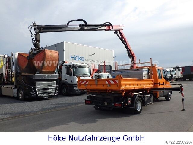 Dreiseitenkipper IVECO 70 C 18 DoKa/Kipper/Palfinger Kran/Greifer/2xAHK