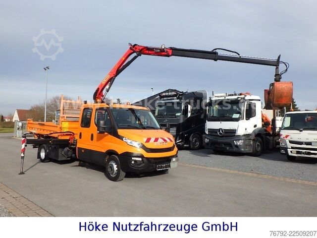 Dreiseitenkipper IVECO 70 C 18 DoKa/Kipper/Palfinger Kran/Greifer/2xAHK