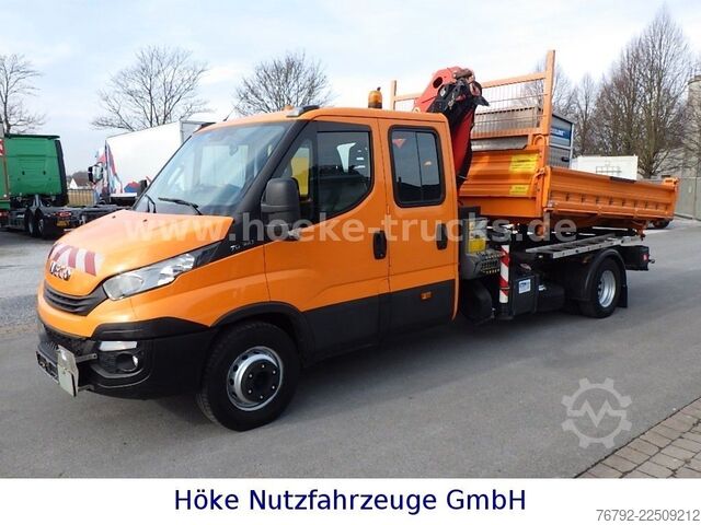 Transporter mit Kipper IVECO 70 C 18 DoKa/Kipper/Palfinger Kran/Greifer/2xAHK