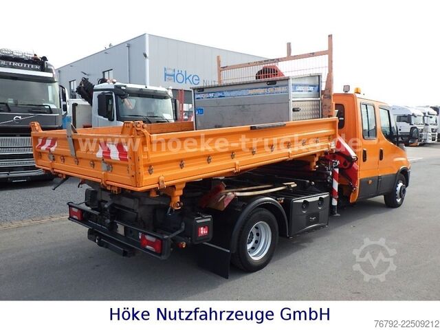 Transporter mit Kipper IVECO 70 C 18 DoKa/Kipper/Palfinger Kran/Greifer/2xAHK